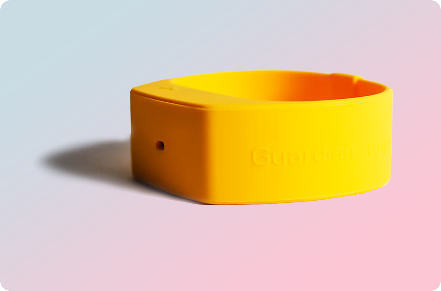 Personal safety alarm wristband with 130DB alert. Guardian Angel 